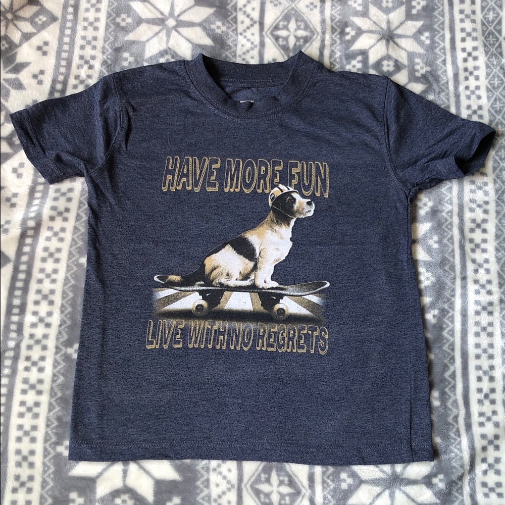 Tag Navy Graphic Tee with Dog on Skateboard
